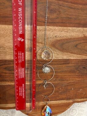 ✨🌞✨Handmade Silver Sun & Moon Dangle  Crystal Sun Catcher